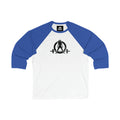 3\4 Sleeve Baseball Tee - Black Distressed Logo
