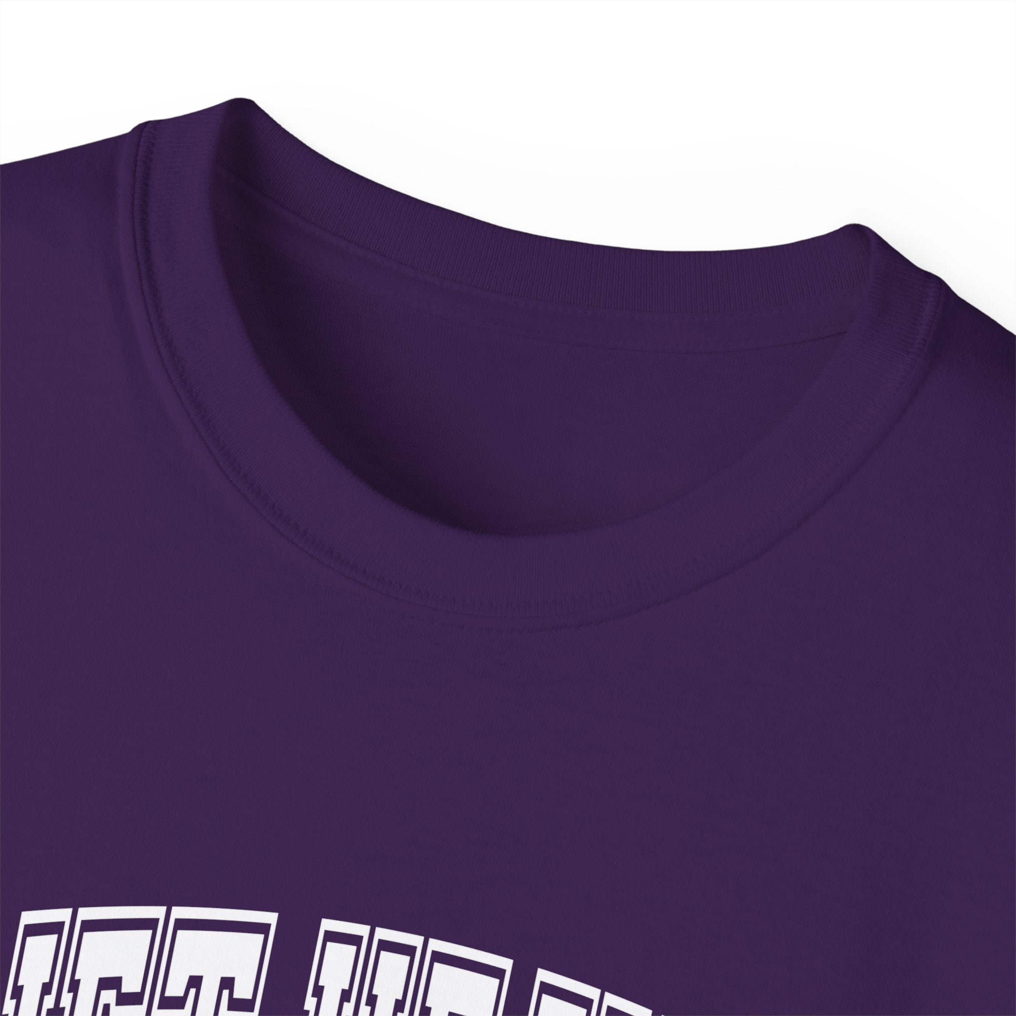 Lift Heavy Shit - Unisex Ultra Cotton Tee - Front White Logo - Plain Back