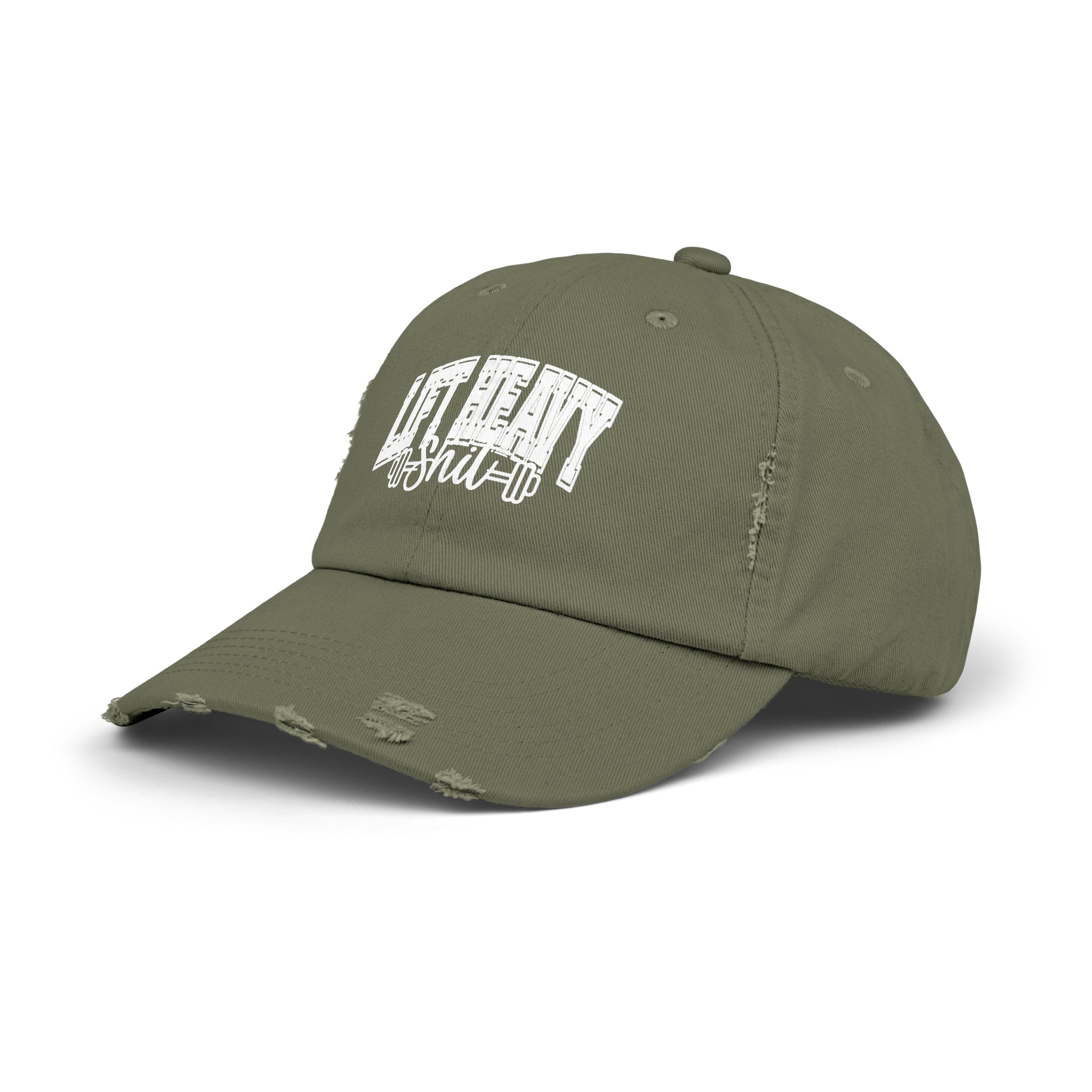 Lift Heavy Shit - Unisex Distressed Cap - White Logo