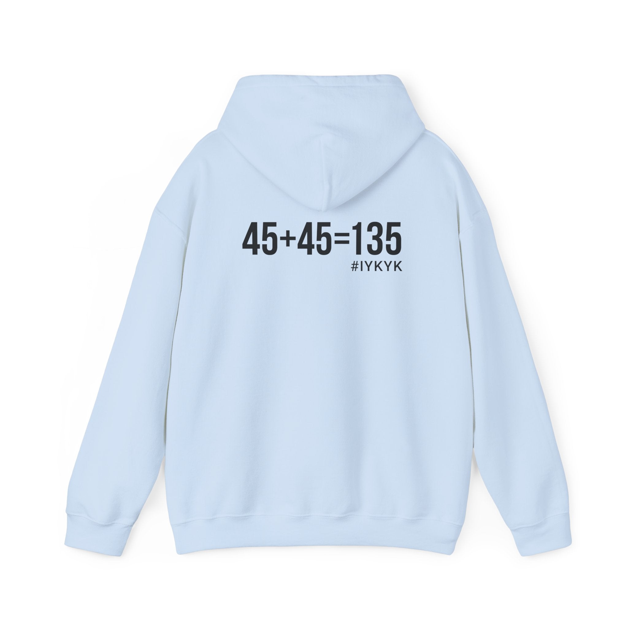 45 + 45 = 135 - Unisex Heavy Blend Hooded Sweatshirt  - Front & Back Print Black