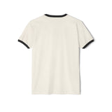HW Barbell Club - Unisex Cotton Ringer T-Shirt - Black Classic Logo Front Plain Back