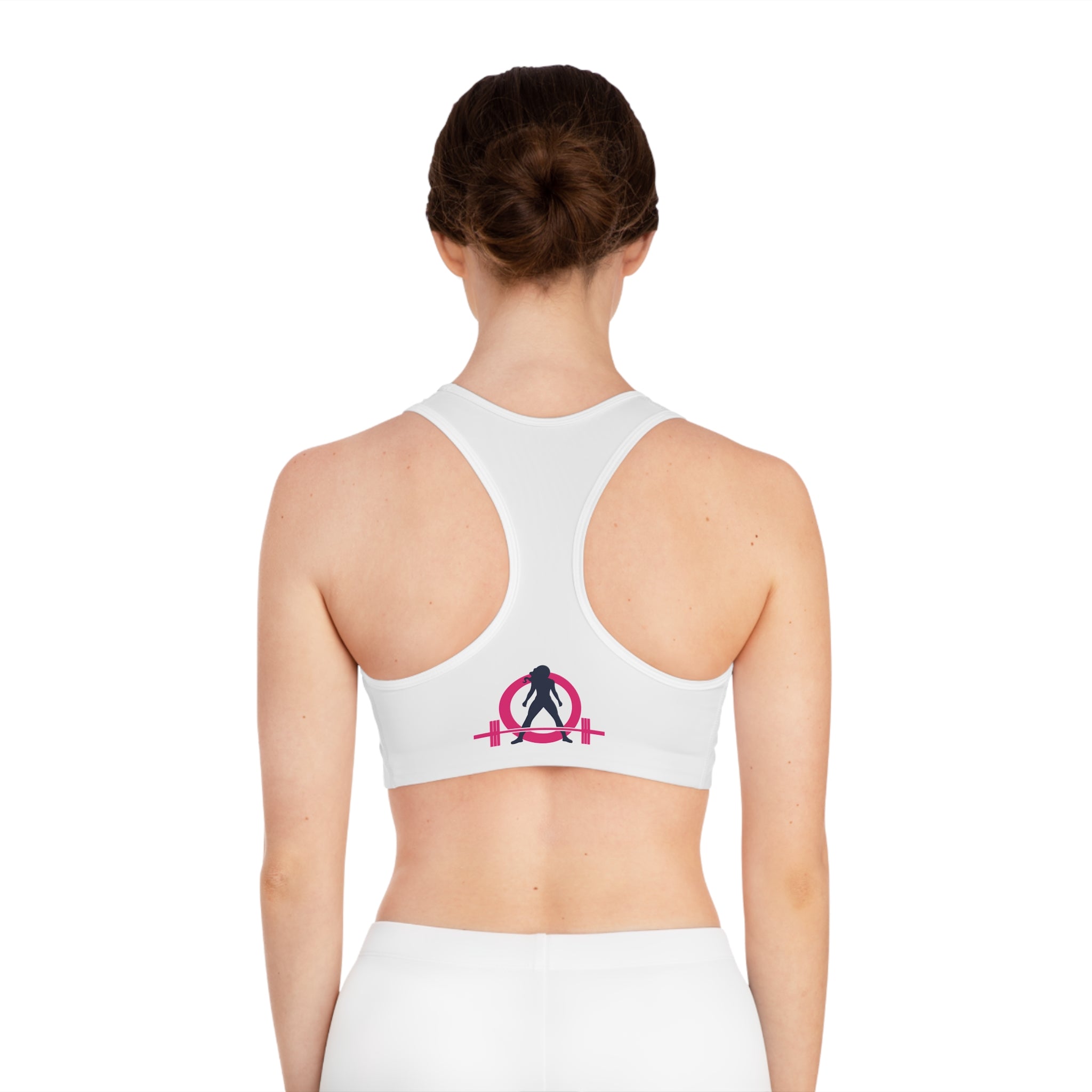 WWLW Sports Bra (AOP) - Classic Logo - White
