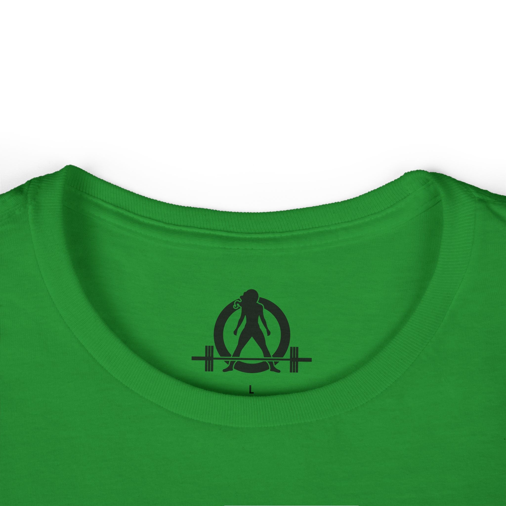 Lift Heavy Run Fast - Women's Softstyle Tee - Black Front & Back Logo