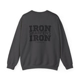 Iron Sharpens Iron - Unisex Heavy Blend™ Crewneck Sweatshirt - Front Black Logo - Front & Back Print