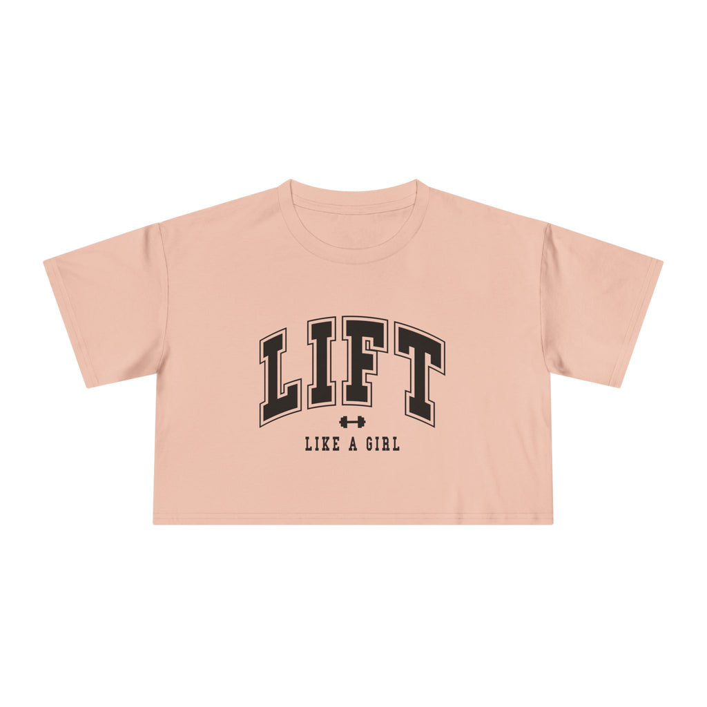 Lift Like A Girl - Women's Crop Tee - Black Logo