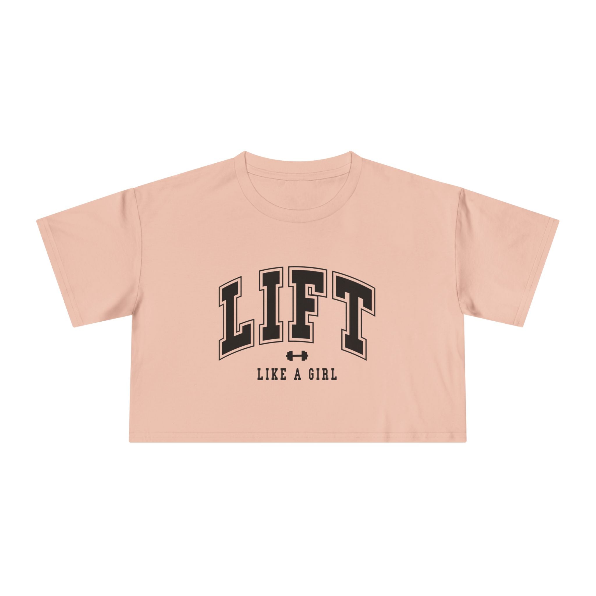 Lift Like A Girl - Women's Crop Tee - Black Logo