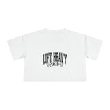 Lift Heavy Shit - Women's Crop Tee -  Front Black Logo