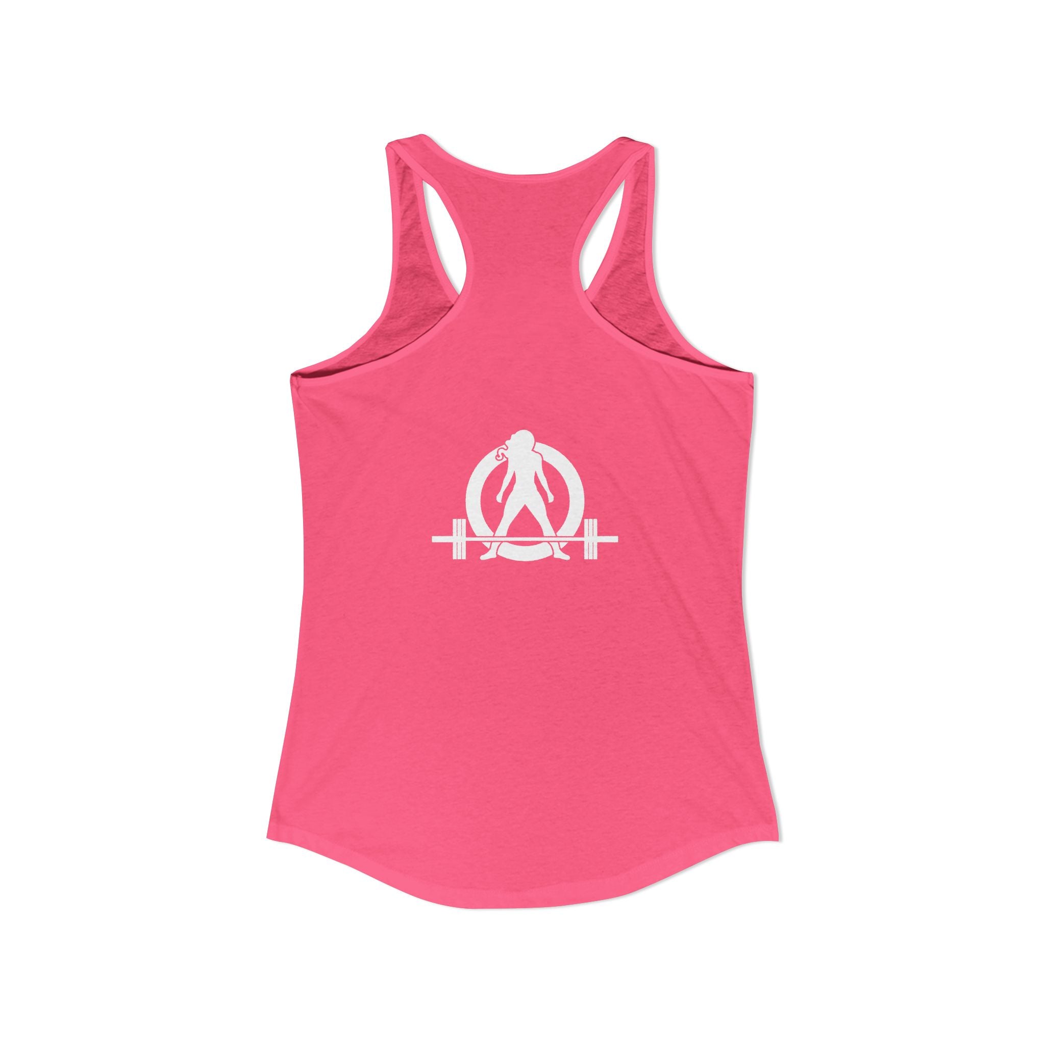 45 + 45 = 135 - Women's Ideal Racerback Tank - White Print Front & Back