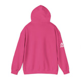 Lift Like.A Girl - Unisex Heavy Blend Hooded Sweatshirt - White Logo on Front & Right Sleeve