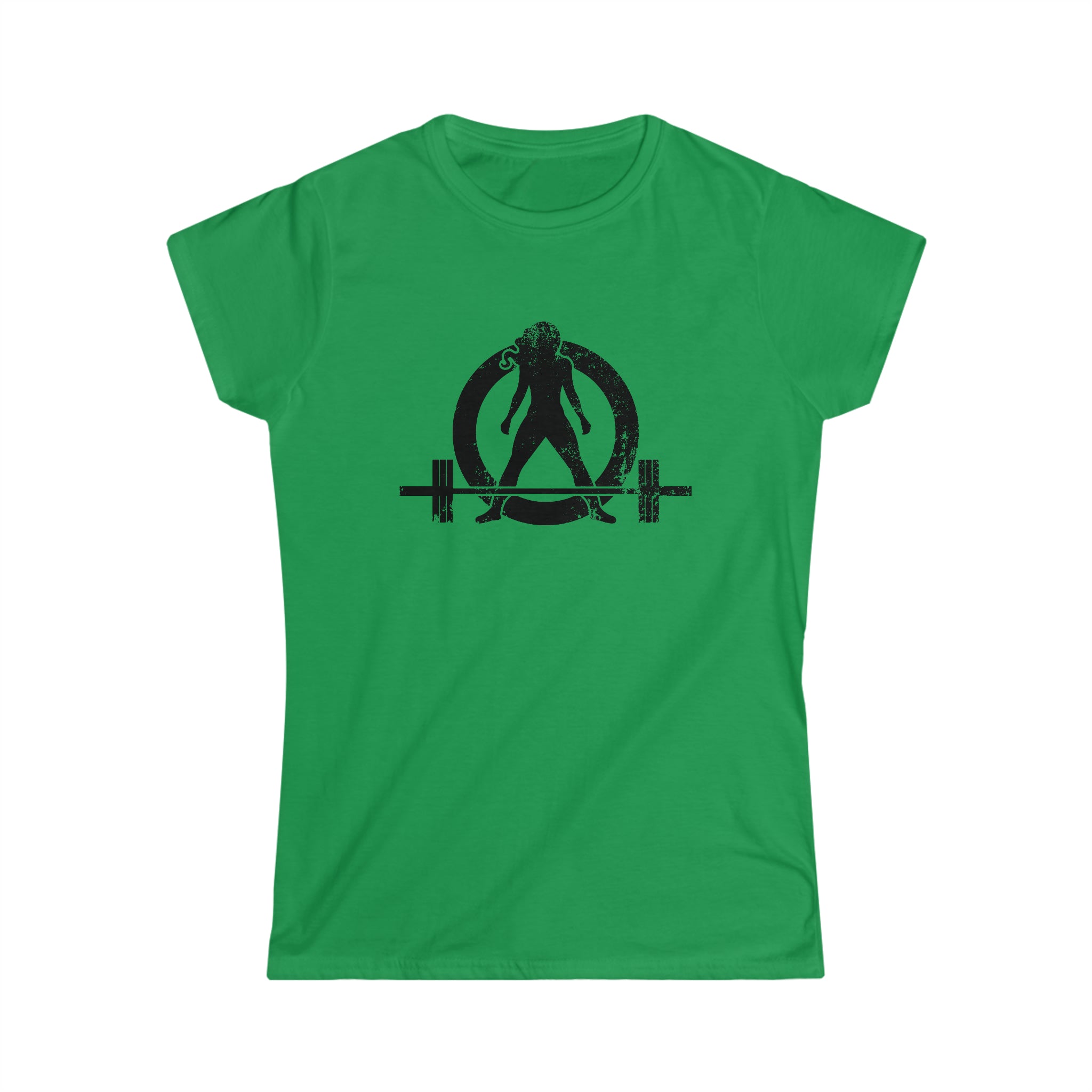 I Could Deadlift You - Women's Softstyle Tee - Black - Back Logo