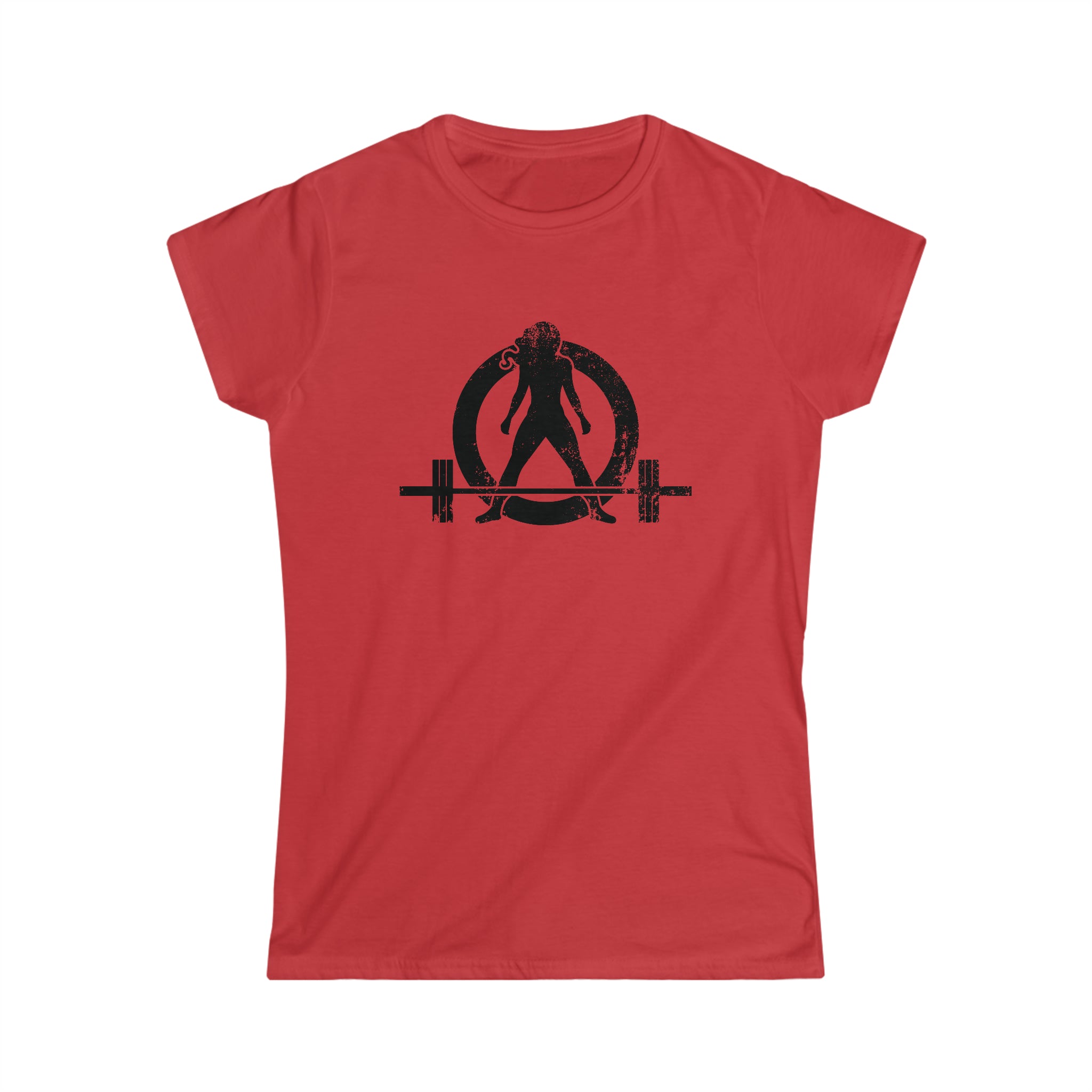 I Could Deadlift You - Women's Softstyle Tee - Black - Back Logo