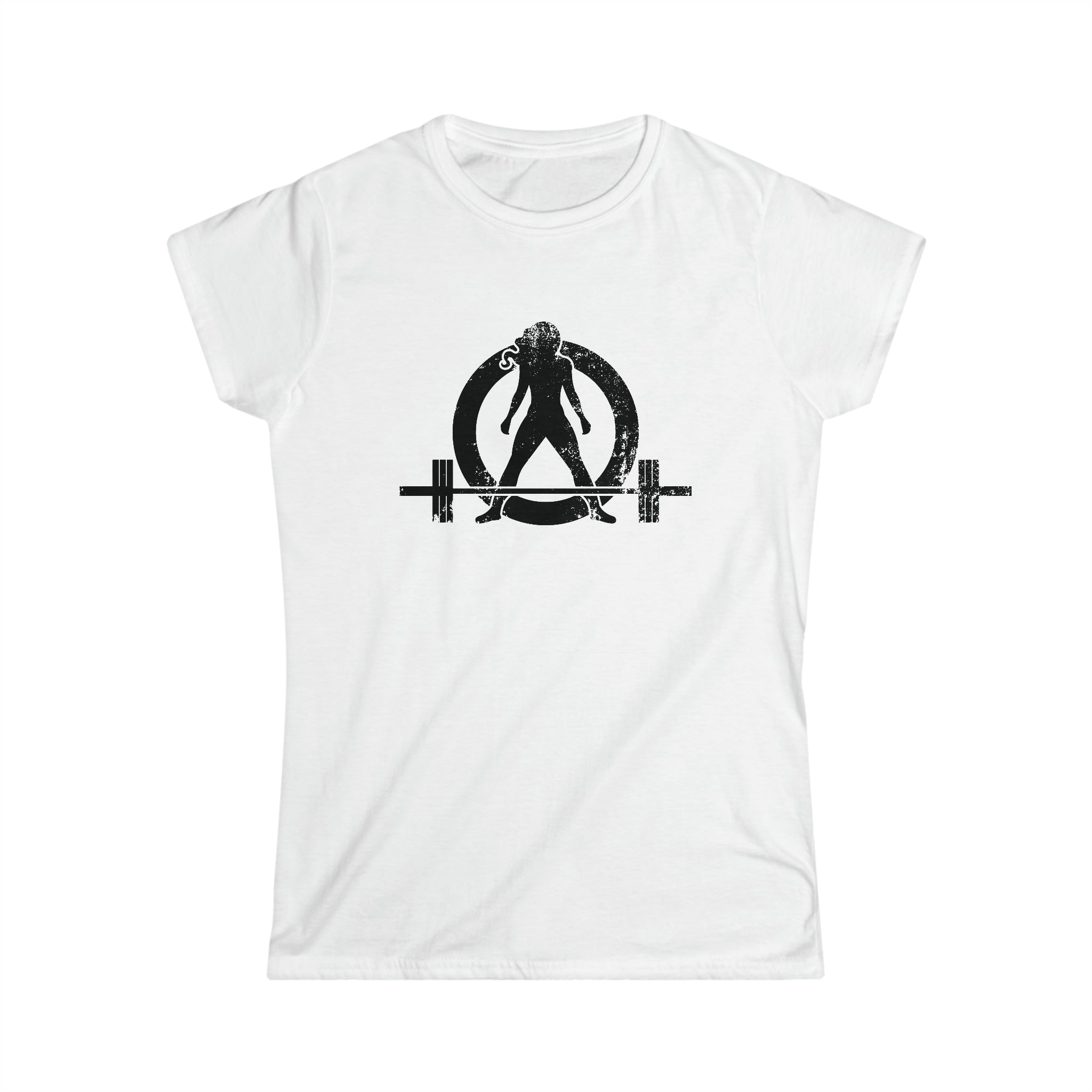 I Could Deadlift You - Women's Softstyle Tee - Black - Back Logo