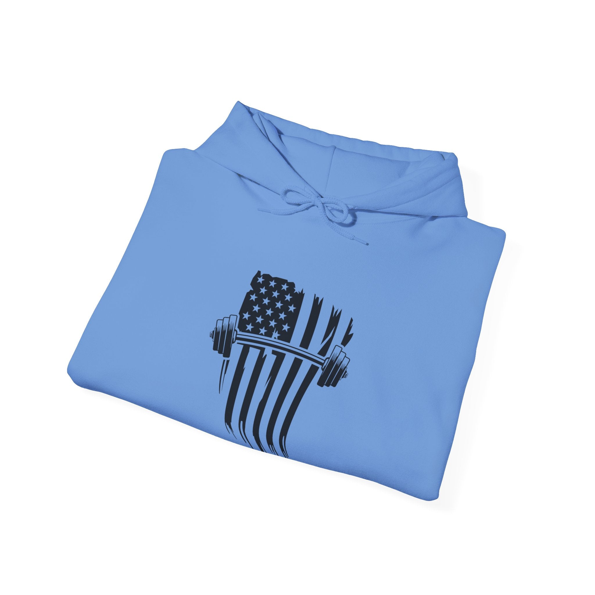 USA Barbell - Unisex Heavy Blend Hooded Sweatshirt  - Front White Logo