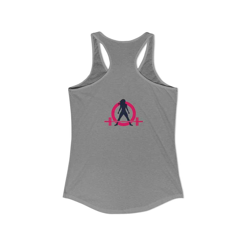 Strong Not Skinny - Color Distressed Logo - Women's Ideal Racerback Tank - Front & Back Print