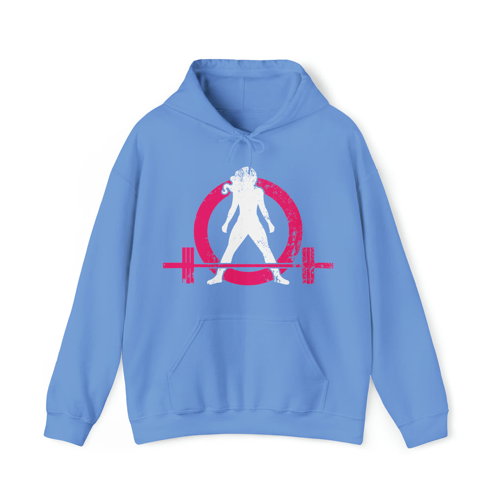 COFFEE and a Barbell - Unisex Heavy Blend Hooded Sweatshirt - Dark Logo