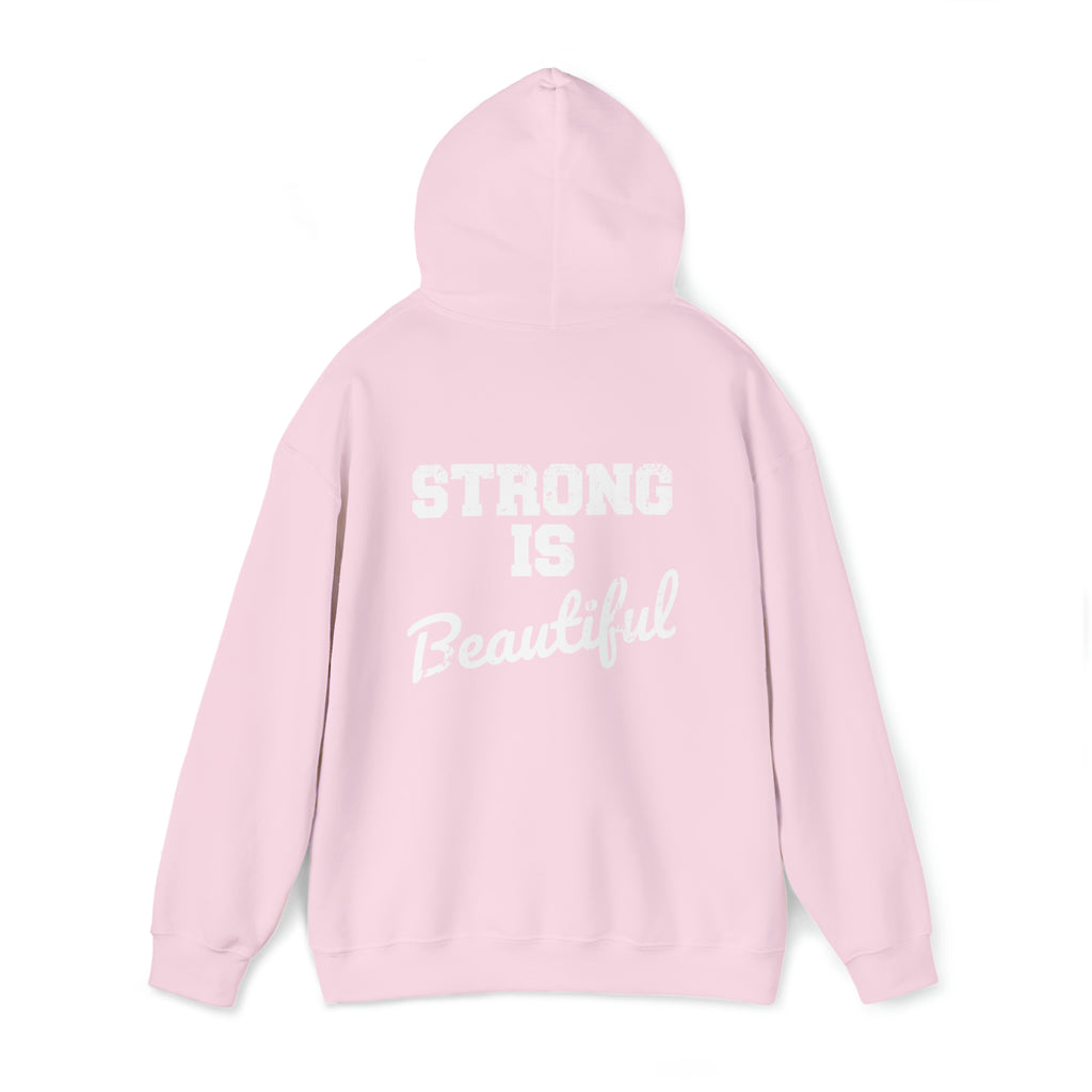 Strong Is Beautiful - Unisex Heavy Blend Hooded Sweatshirt - Distressed White Logo -  (BEST SELLER)