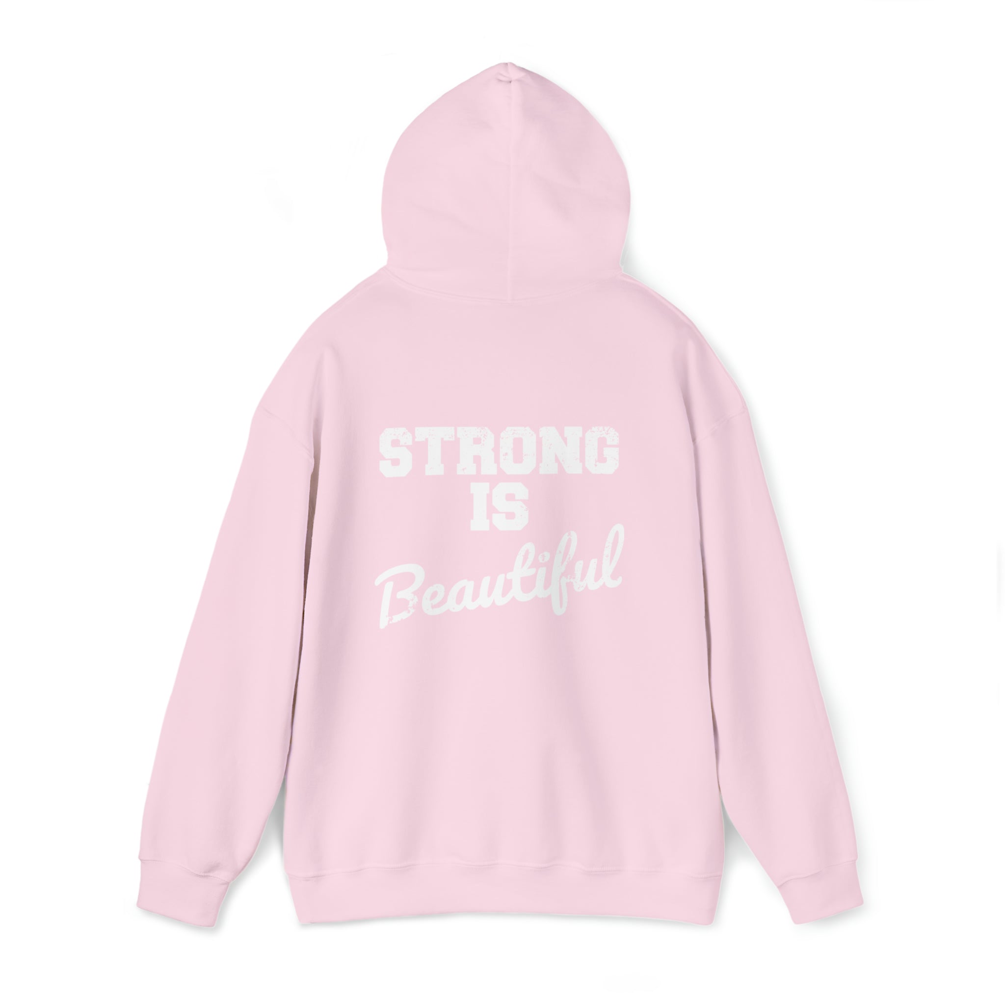 Strong Is Beautiful - Unisex Heavy Blend Hooded Sweatshirt - Distressed White Logo -  (BEST SELLER)