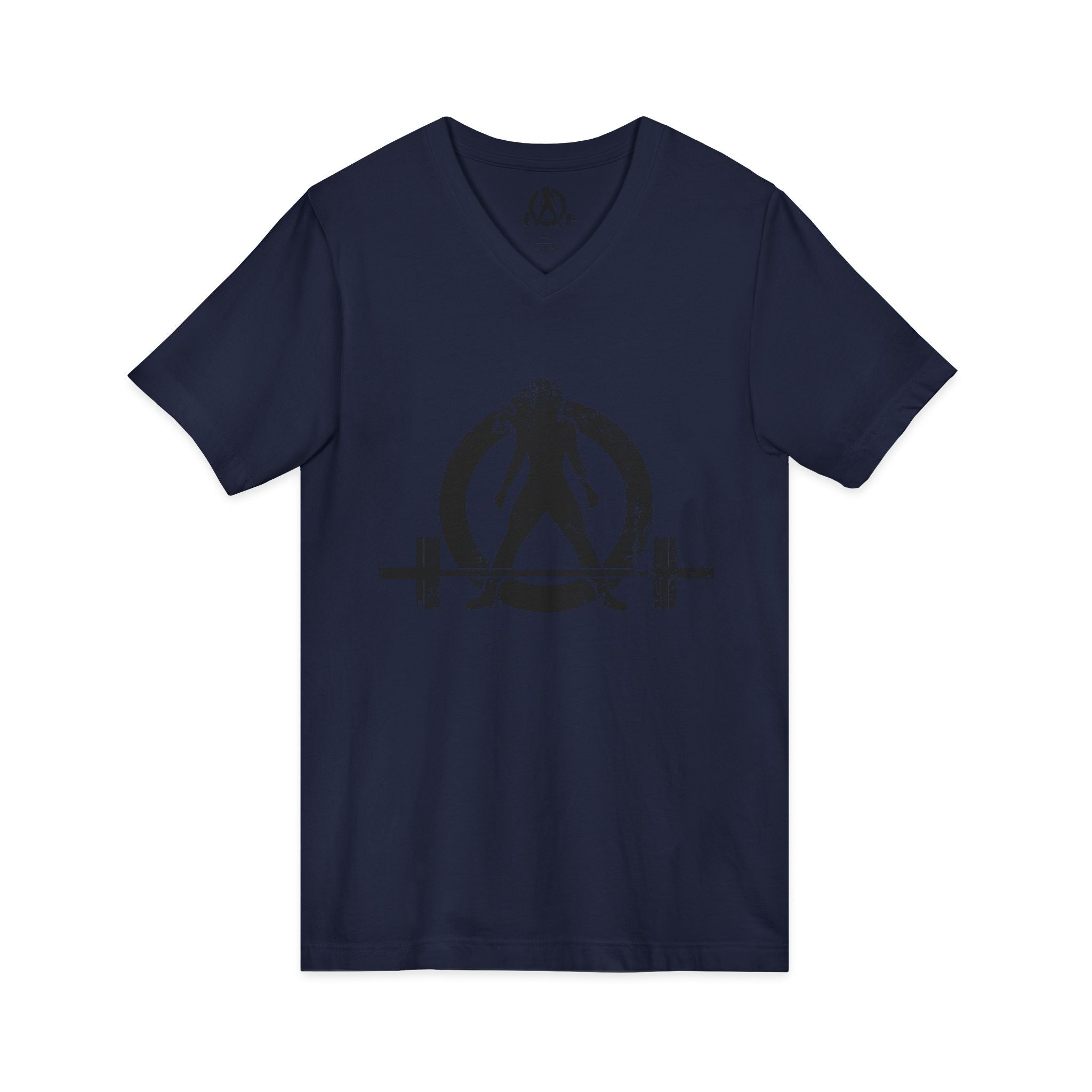 Strong Is Beautiful - Distressed Black Logo - Unisex Jersey Short Sleeve V-Neck Tee