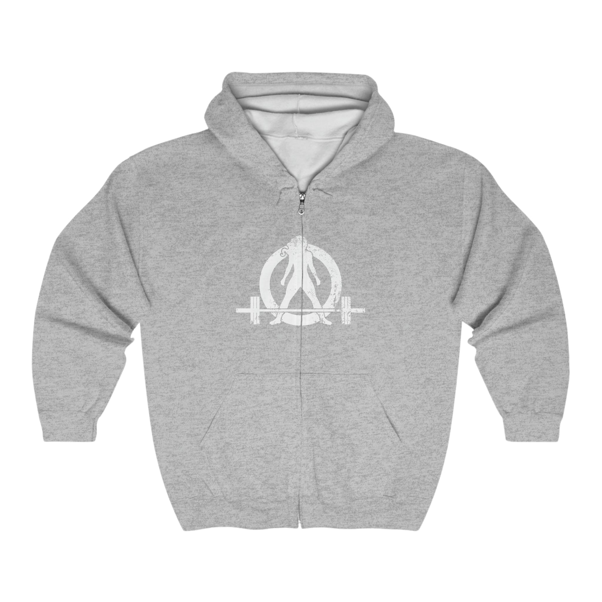 Kick Your Ass - Unisex Heavy Blend™ Full Zip Hooded Sweatshirt - Distressed Logo