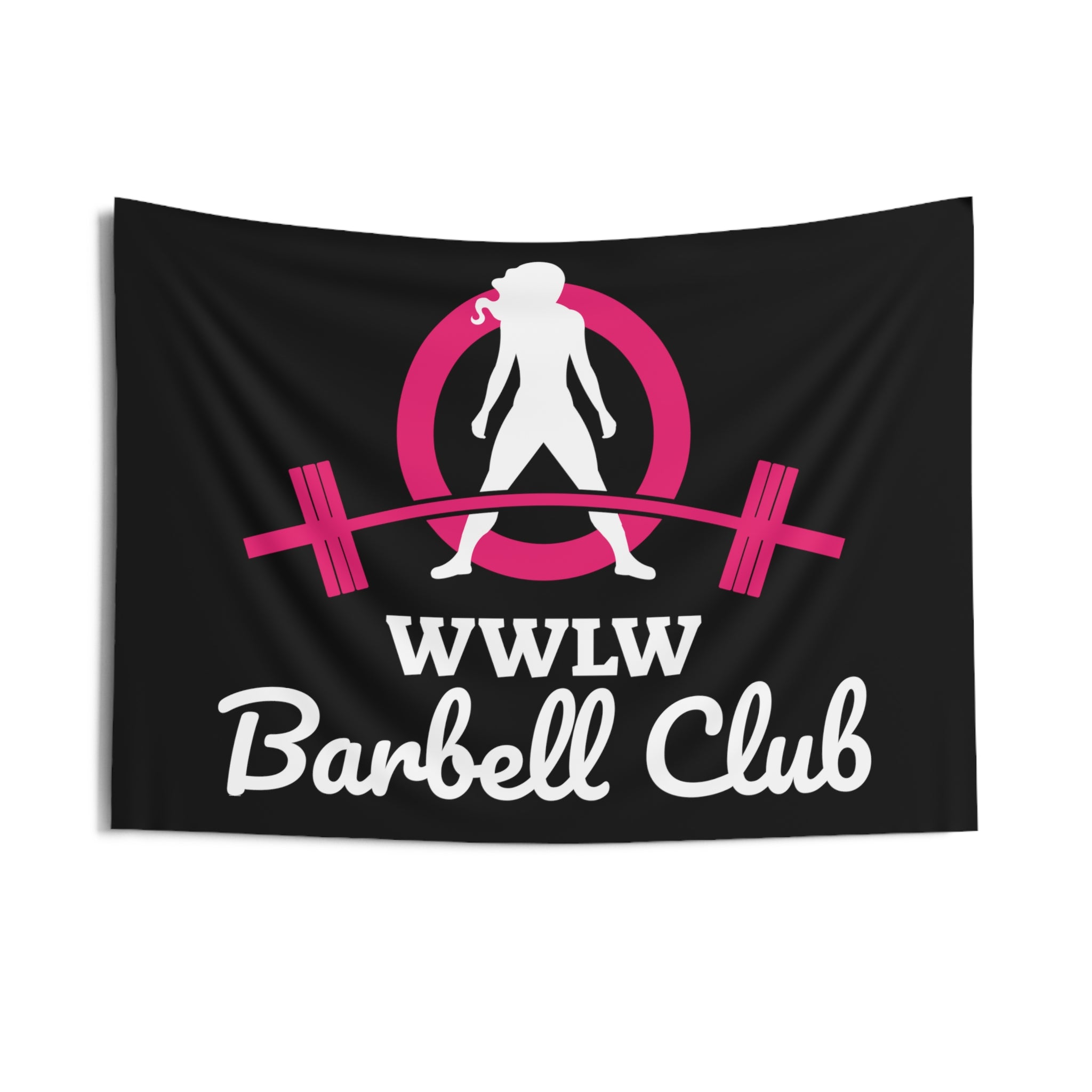 Indoor Wall Tapestries - Black WWLW Barbell Club