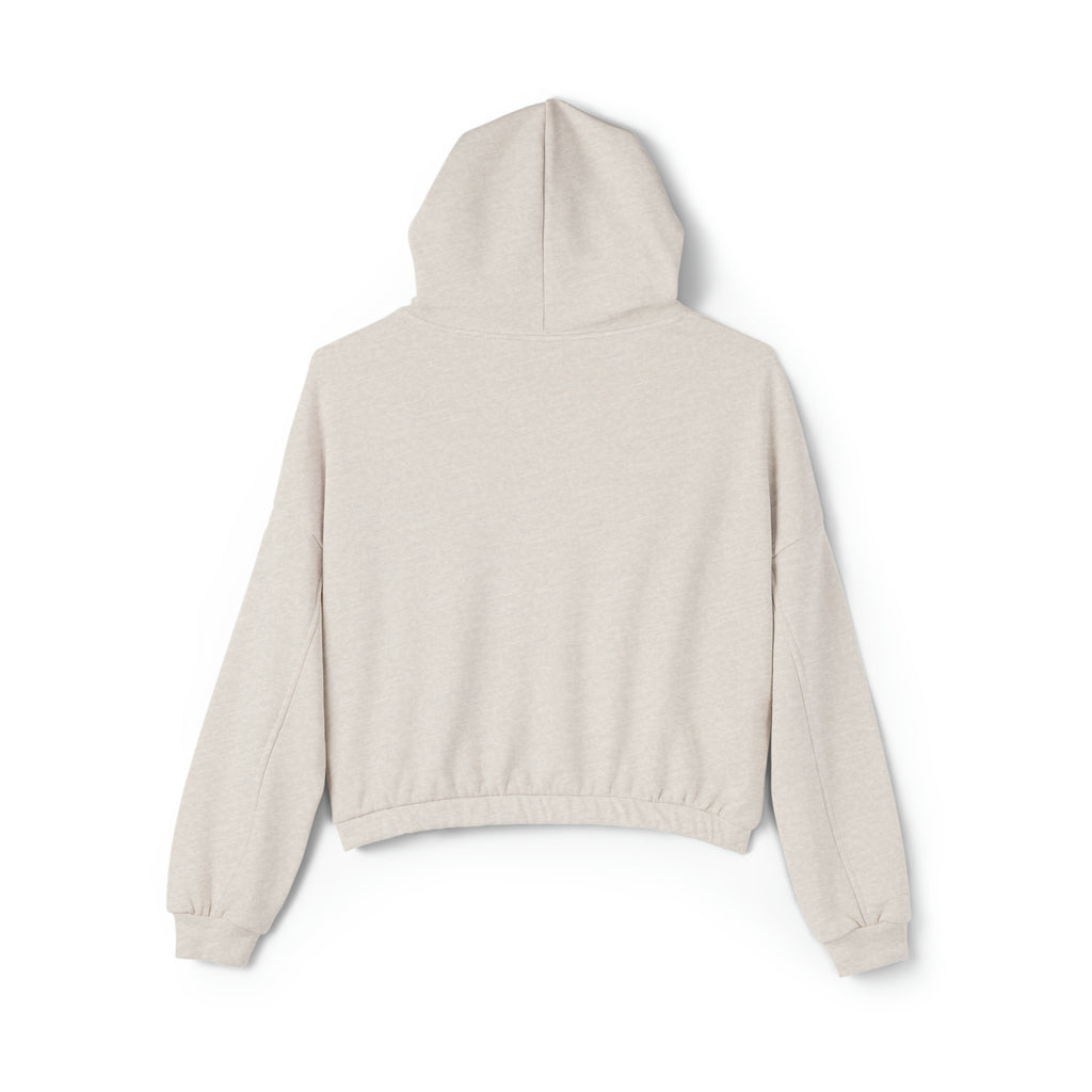 Women's Cinched Bottom Hoodie - Black Distressed Logo