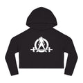 Women’s Cropped Hooded Sweatshirt - White Distressed Logo