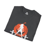 Halloween Pumpkin  - Unisex Softstyle T-Shirt - White Logo - Plain Back