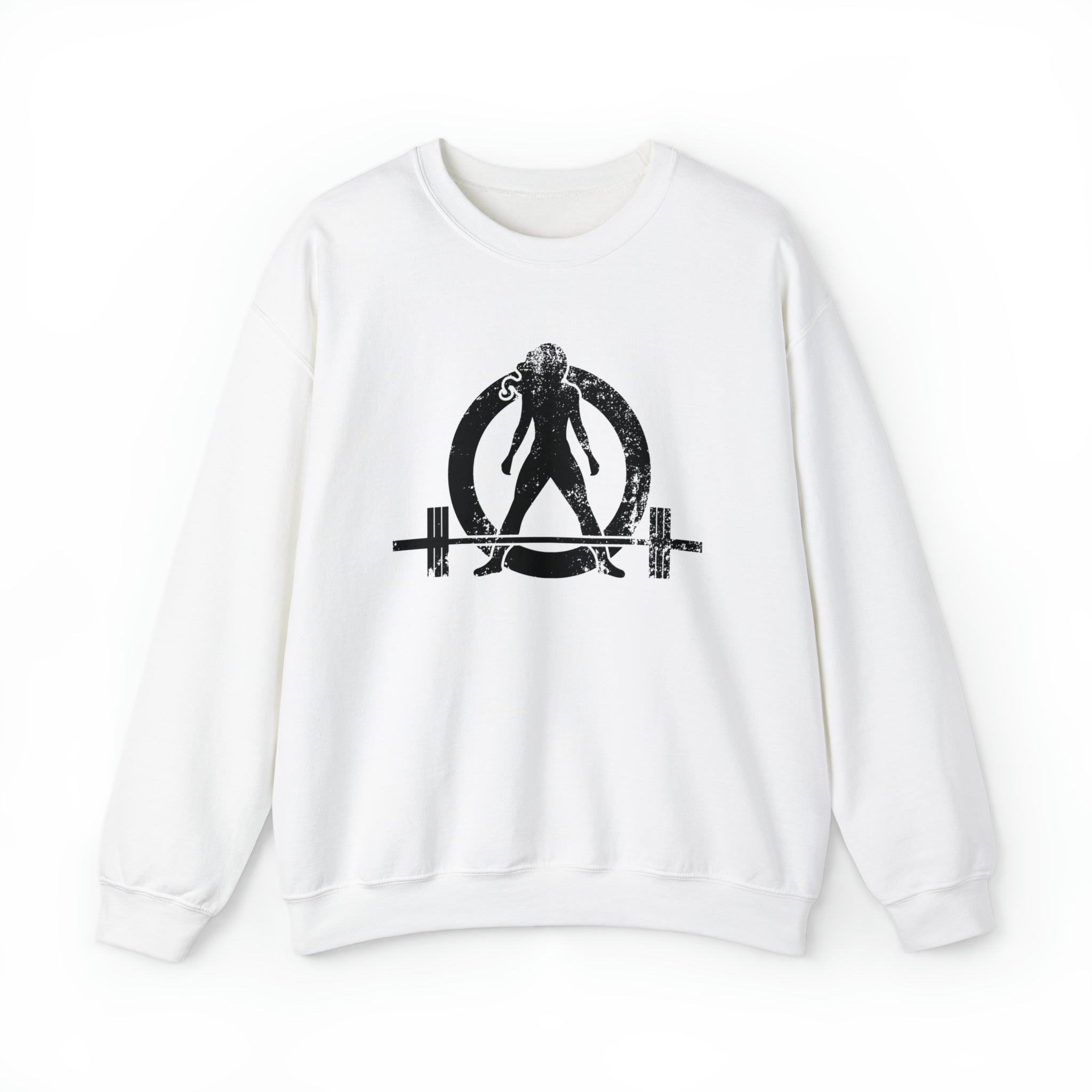 Distressed Logo - Unisex Heavy Blend™ Crewneck Sweatshirt - Black Logo