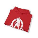 Strong Not Skinny - White Distressed Logo - Unisex Heavy Blend Hooded Sweatshirt