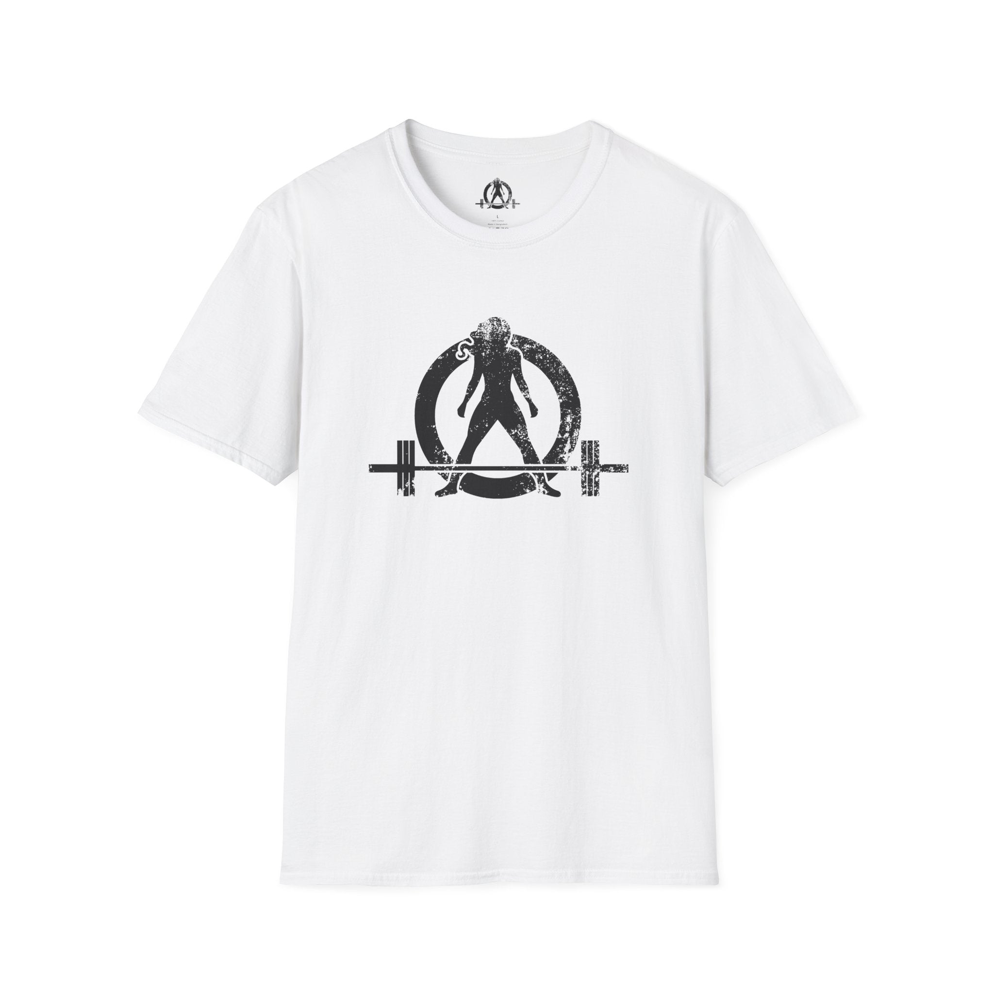Unisex Softstyle T-Shirt - Black Distressed Logo - Plain Back (BEST SELLER)