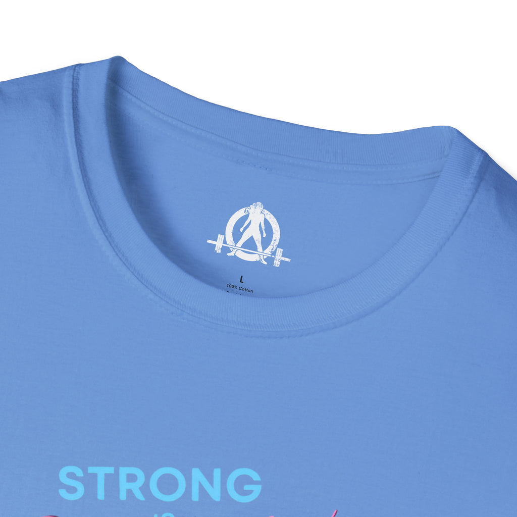 Strong Is Beautiful - Comic - Unisex Softstyle T-Shirt - White Print on Front Plain Back
