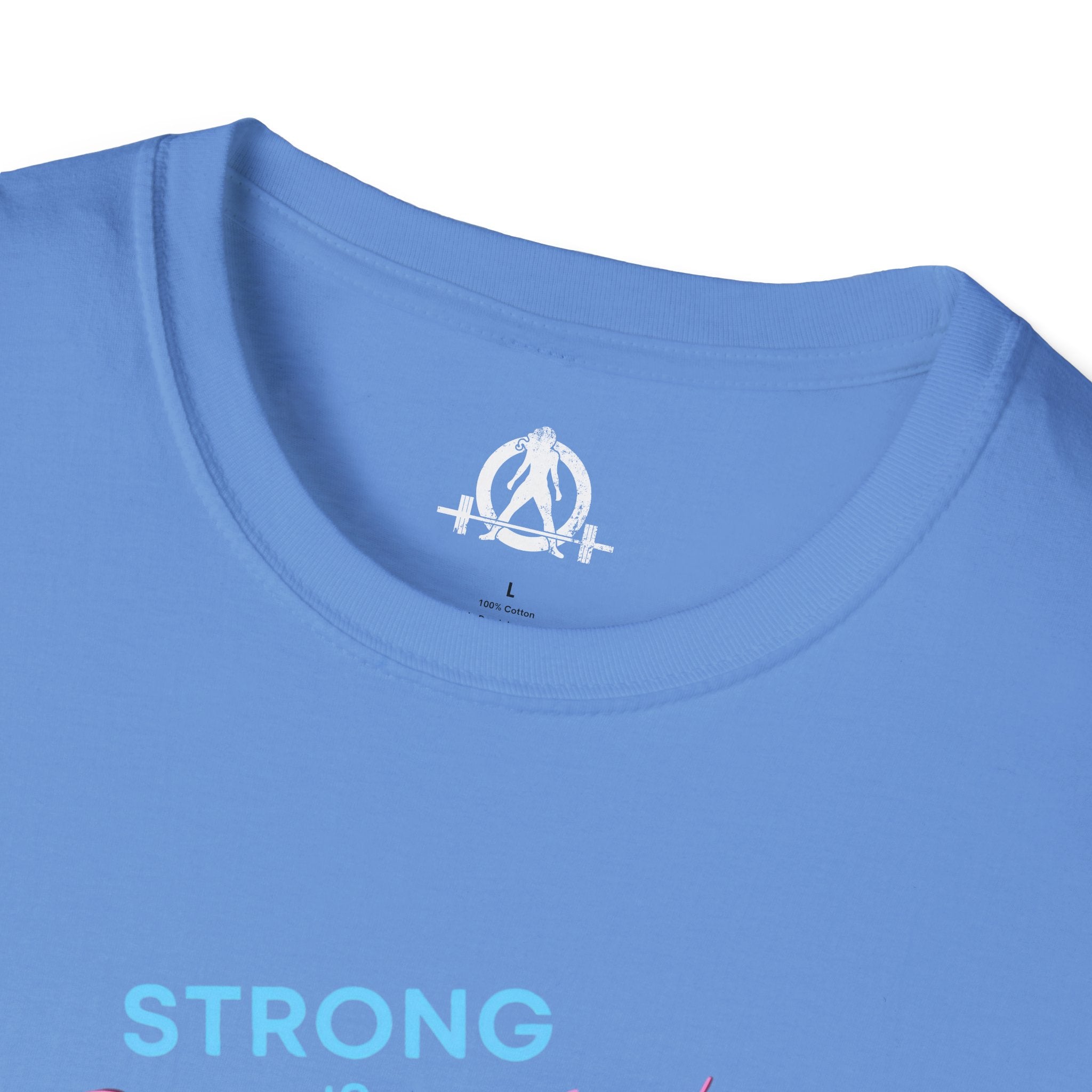 Strong Is Beautiful - Comic - Unisex Softstyle T-Shirt - White Print on Front Plain Back