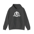 Distressed Logo - Unisex Heavy Blend Hooded Sweatshirt - White Logo - Plain Back  (BEST SELLER)