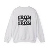 Iron Sharpens Iron - Unisex Heavy Blend™ Crewneck Sweatshirt - Front Black Logo - Front & Back Print