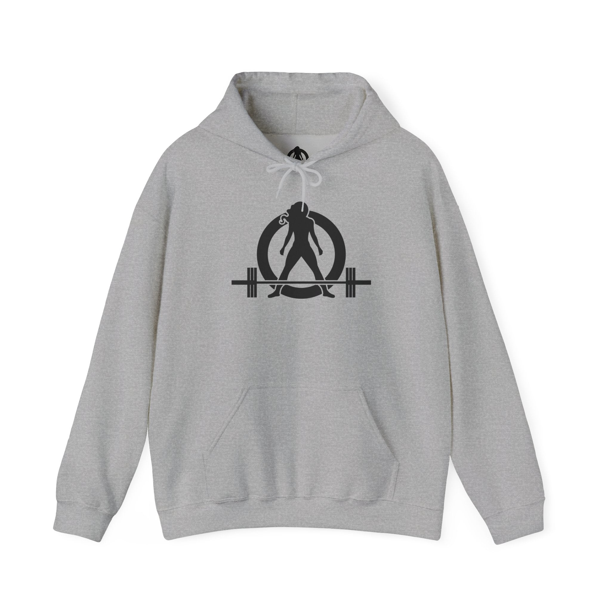 Lift Heavy Run Fast - Unisex Heavy Blend Hooded Sweatshirt  - Front & Back Black Logo