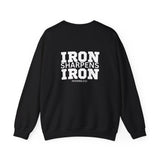 Iron Sharpens Iron - Unisex Heavy Blend™ Crewneck Sweatshirt - Front White Logo - Print on Front & Back