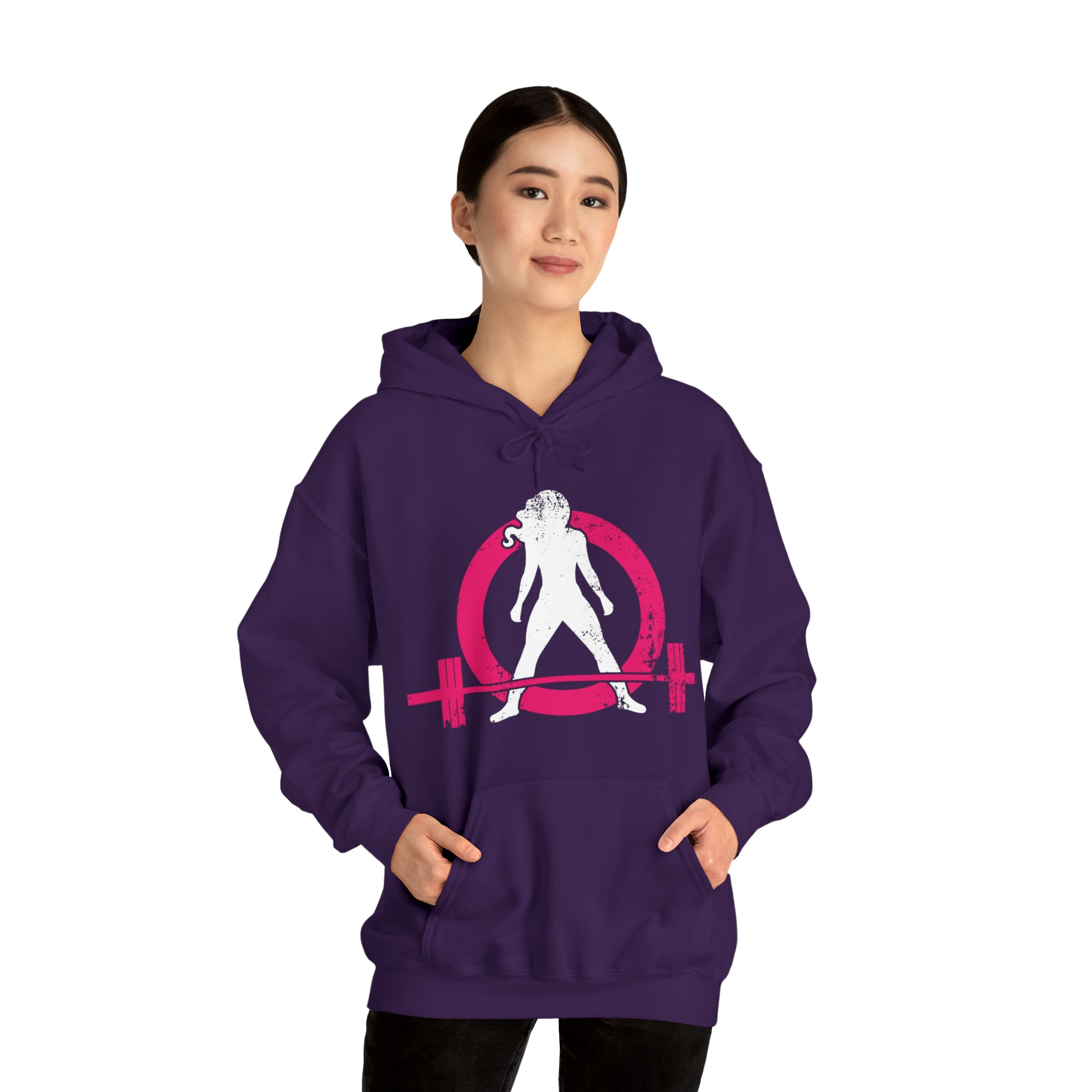 Classic Hoodie (Best Seller) - Unisex Heavy Blend Hooded Sweatshirt - Color Distressed Logo - Plain Back