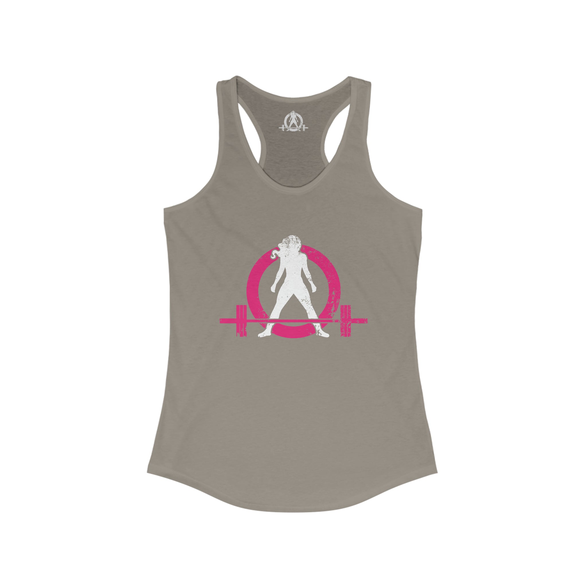 Distressed Women's Ideal Racerback Tank - Color Distressed Logo Front