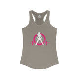 Distressed - Simple - Women's Ideal Racerback Tank - Color Distressed Logo Front