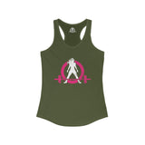 Distressed - Simple - Women's Ideal Racerback Tank - Color Distressed Logo Front