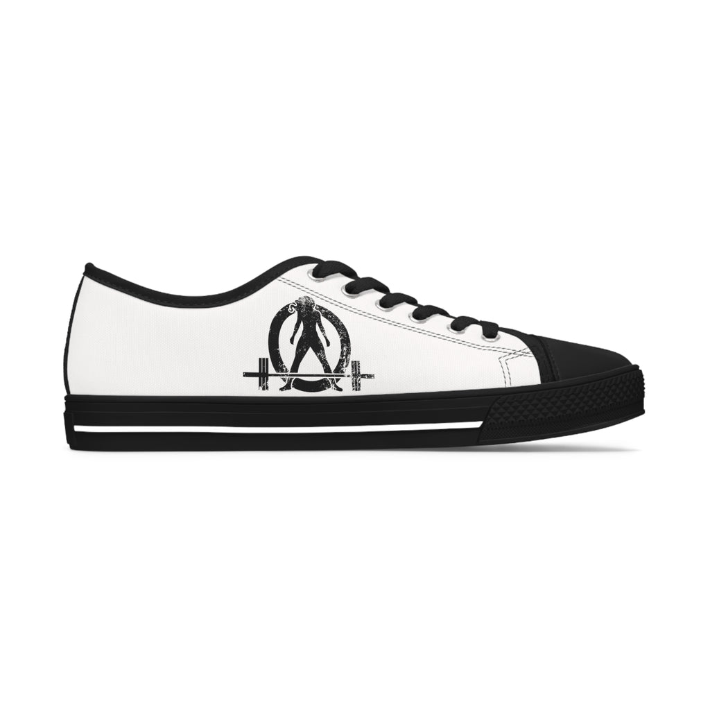 Women's Low Top Sneakers - Distressed Black Logo