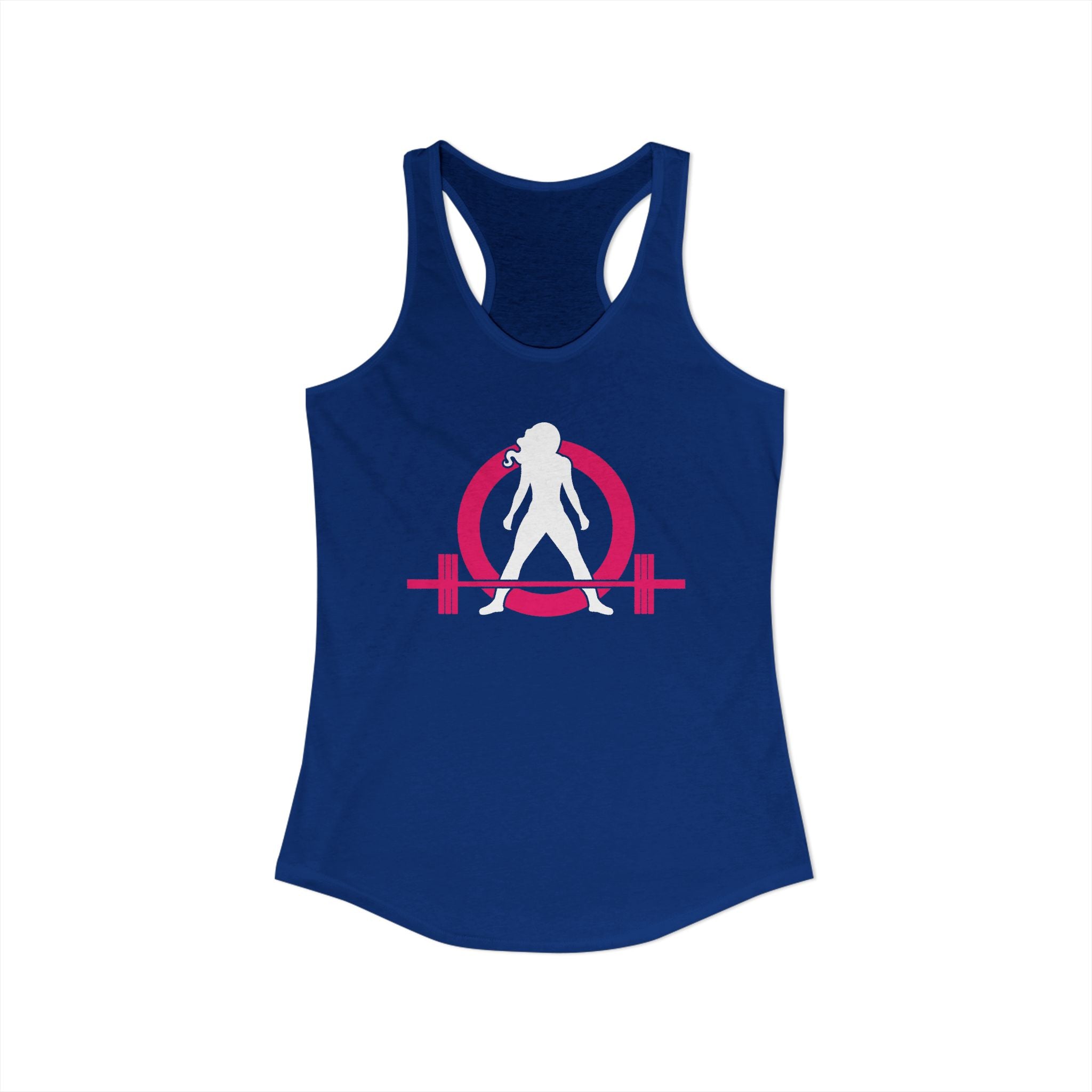 Classic Logo Racer Back Tank Top (BEST SELLER) - Women's Ideal Racerback Tank - Classic Light Logo - Plain Back