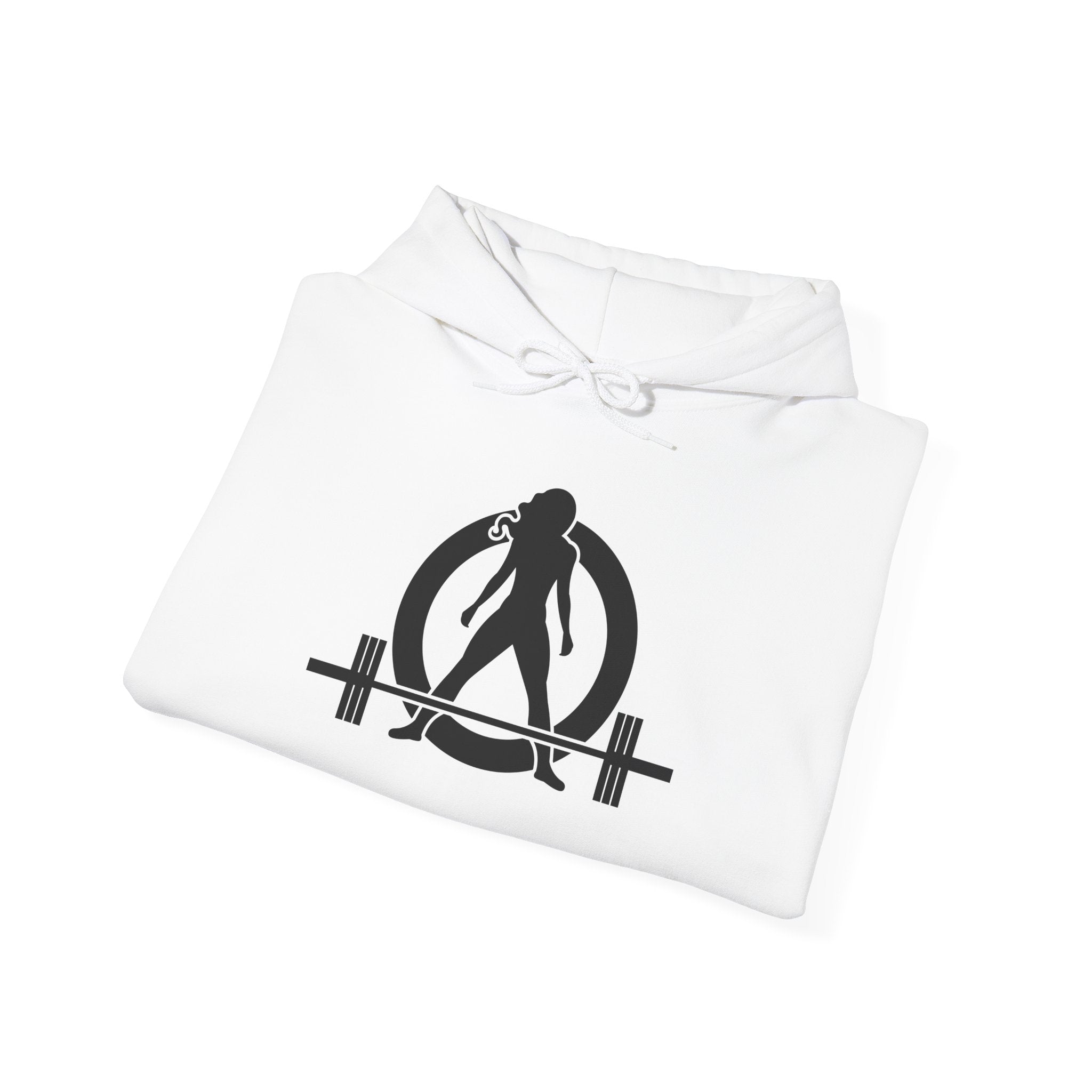 Lift Heavy Run Fast - Unisex Heavy Blend Hooded Sweatshirt  - Front & Back Black Logo
