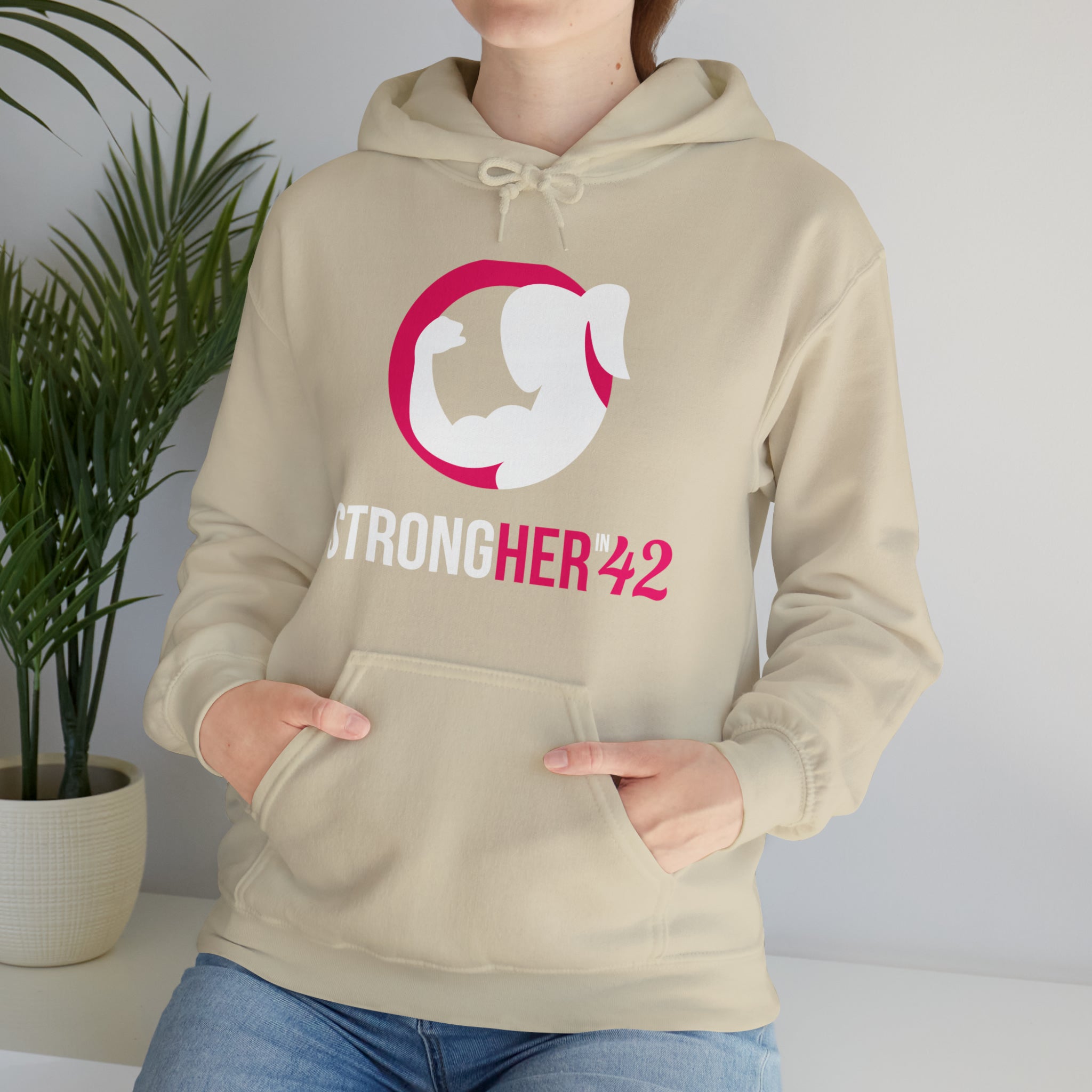 Strong Her in 42 - Classic Color Logo - Unisex Heavy Blend Hooded Sweatshirt