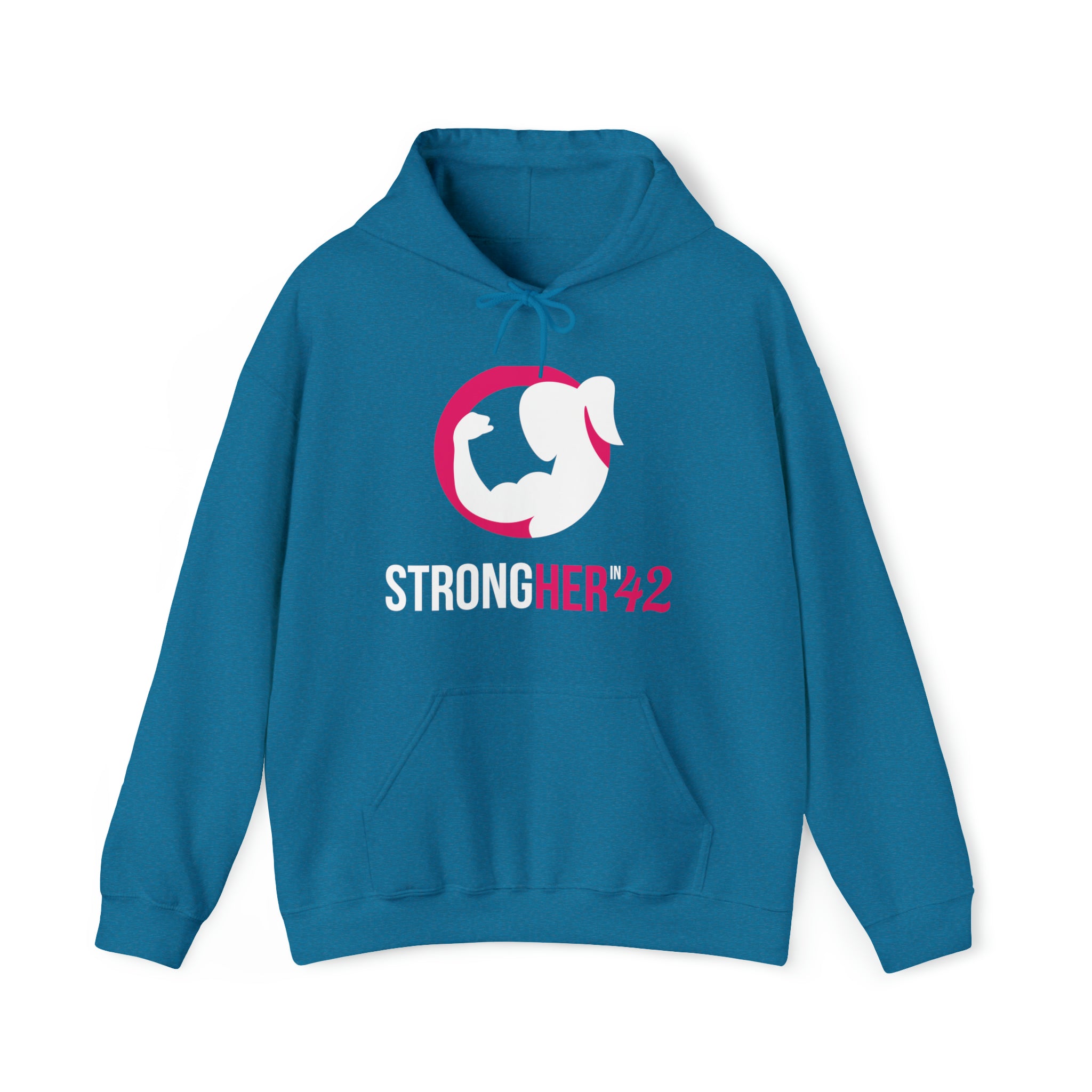 Strong Her in 42 - Classic Color Logo - Unisex Heavy Blend Hooded Sweatshirt