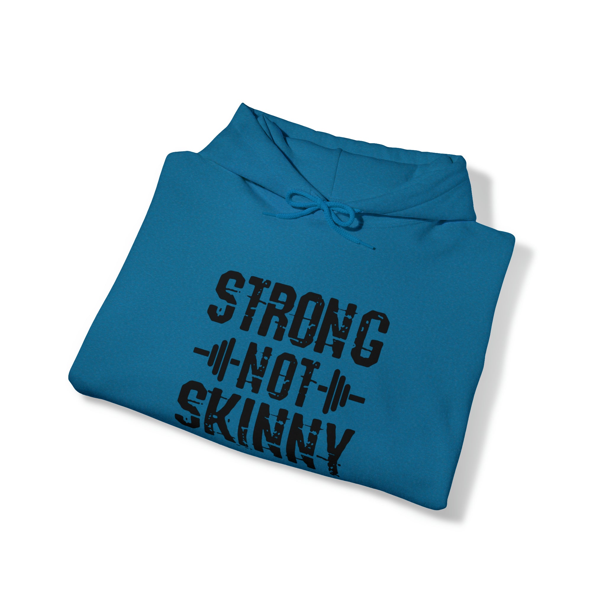 Strong Not Skinny - Unisex Heavy Blend Hooded Sweatshirt - Black Front Logo