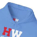 Heavy Weights Barbell Club  - Unisex Heavy Blend Hooded Sweatshirt  - Black Print Front/Back/Arm