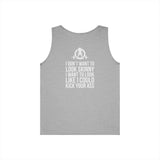 Unisex Heavy Cotton Tank Top -  White Logo - Kick Your Ass