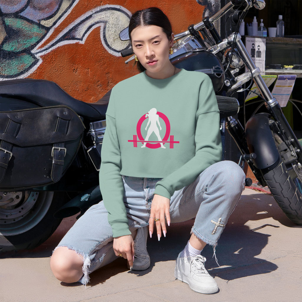 Women's Cropped Sweatshirt - Classic Logo - Plain Back