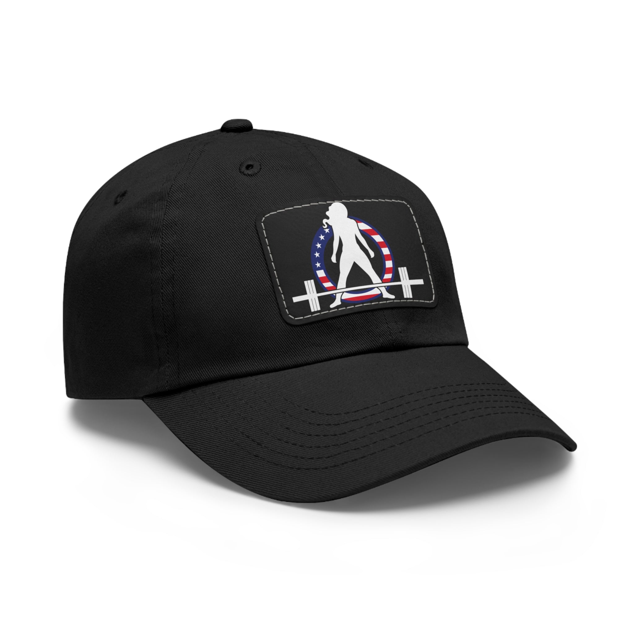 Dad Hat with Leather Patch (Rectangle) - USA Dark Logo
